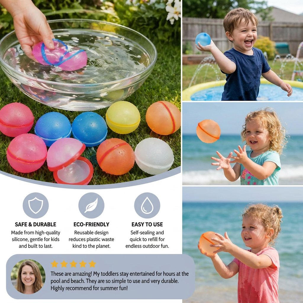 Reusable Water Balloons – Self-Sealing & Silicone