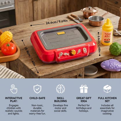 Kids BBQ Grill Playset with Play Food & Accessories