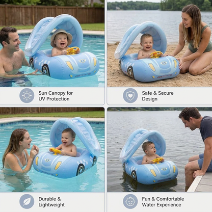 Inflatable Baby Pool Float Car with Sunshade