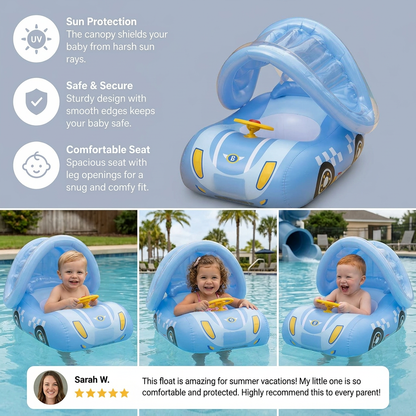 Inflatable Baby Pool Float Car with Sunshade