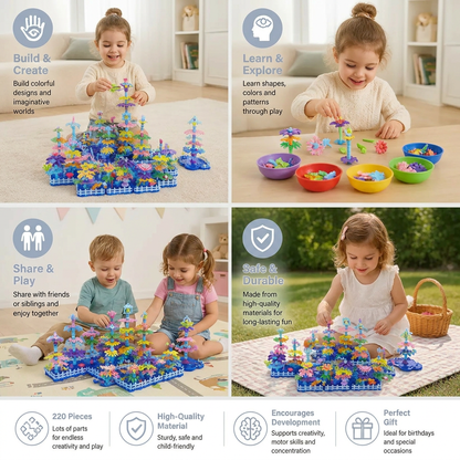 Kids Build-A-Garden Flower Toy Set – Creative Building Playset