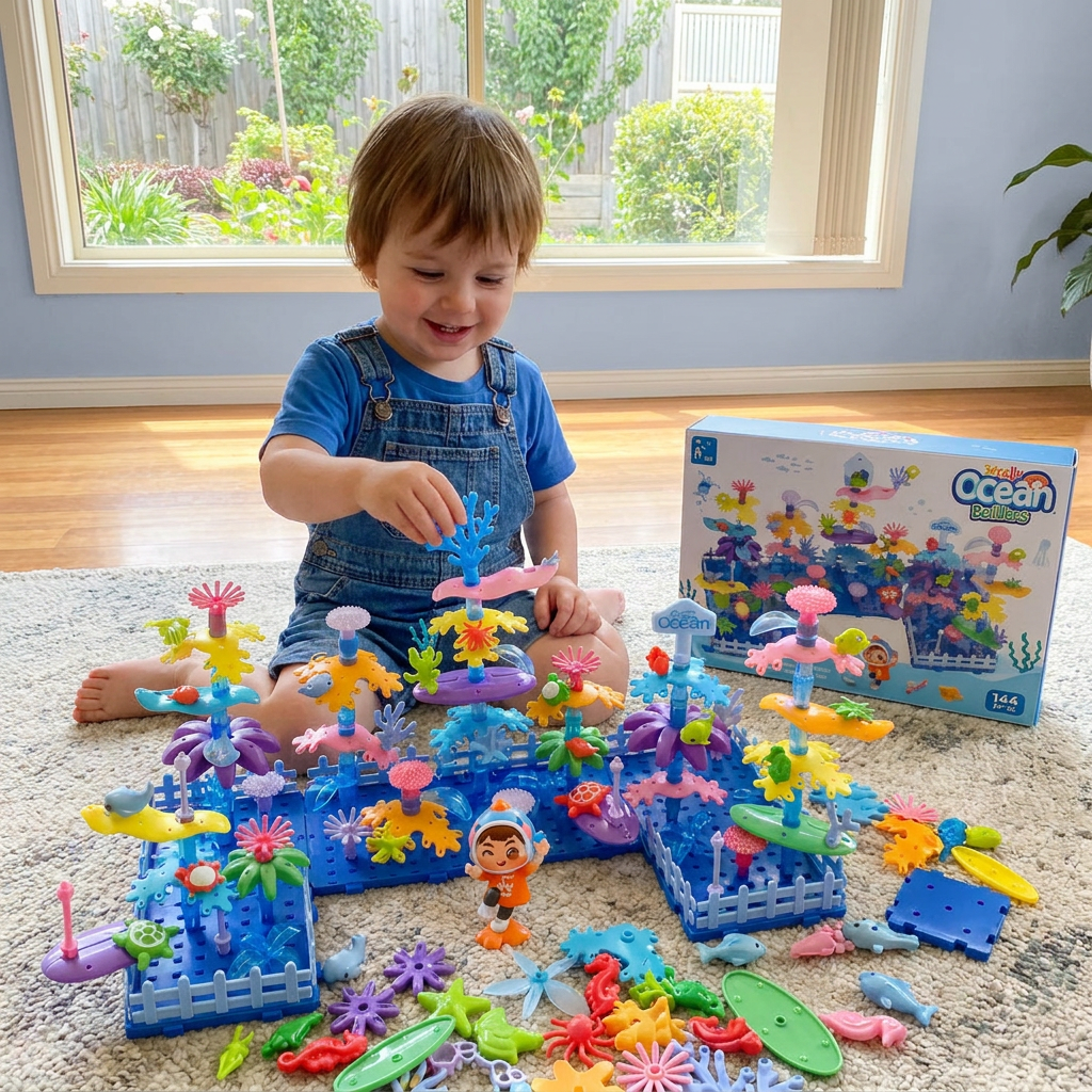 Kids Build-A-Garden Flower Toy Set – Creative Building Playset