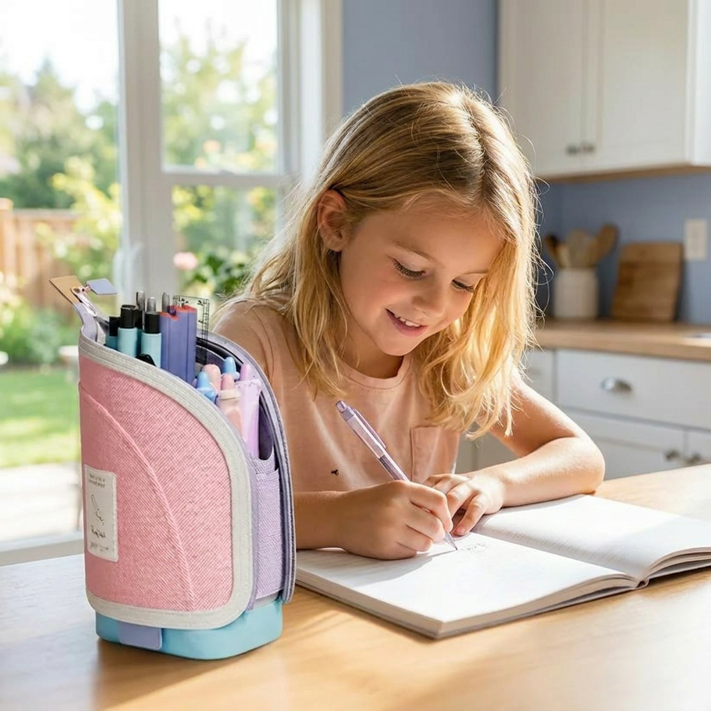2-in-1 Pop-Up Pencil Case with Pen Holder – Space-Saving Desk Organizer