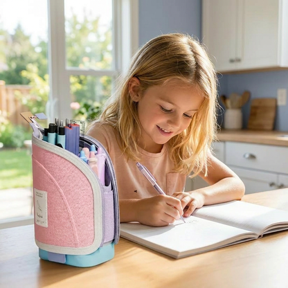 2-in-1 Pop-Up Pencil Case with Pen Holder – Space-Saving Desk Organizer