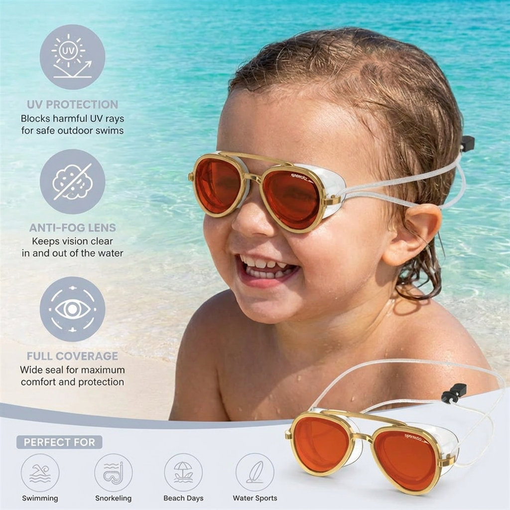 Pro Aviator Swim Goggles – UV400 Protection, Anti-Fog & Full Coverage Fit