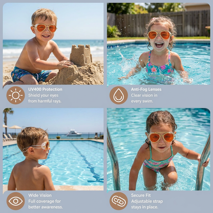 Pro Aviator Swim Goggles – UV400 Protection, Anti-Fog & Full Coverage Fit
