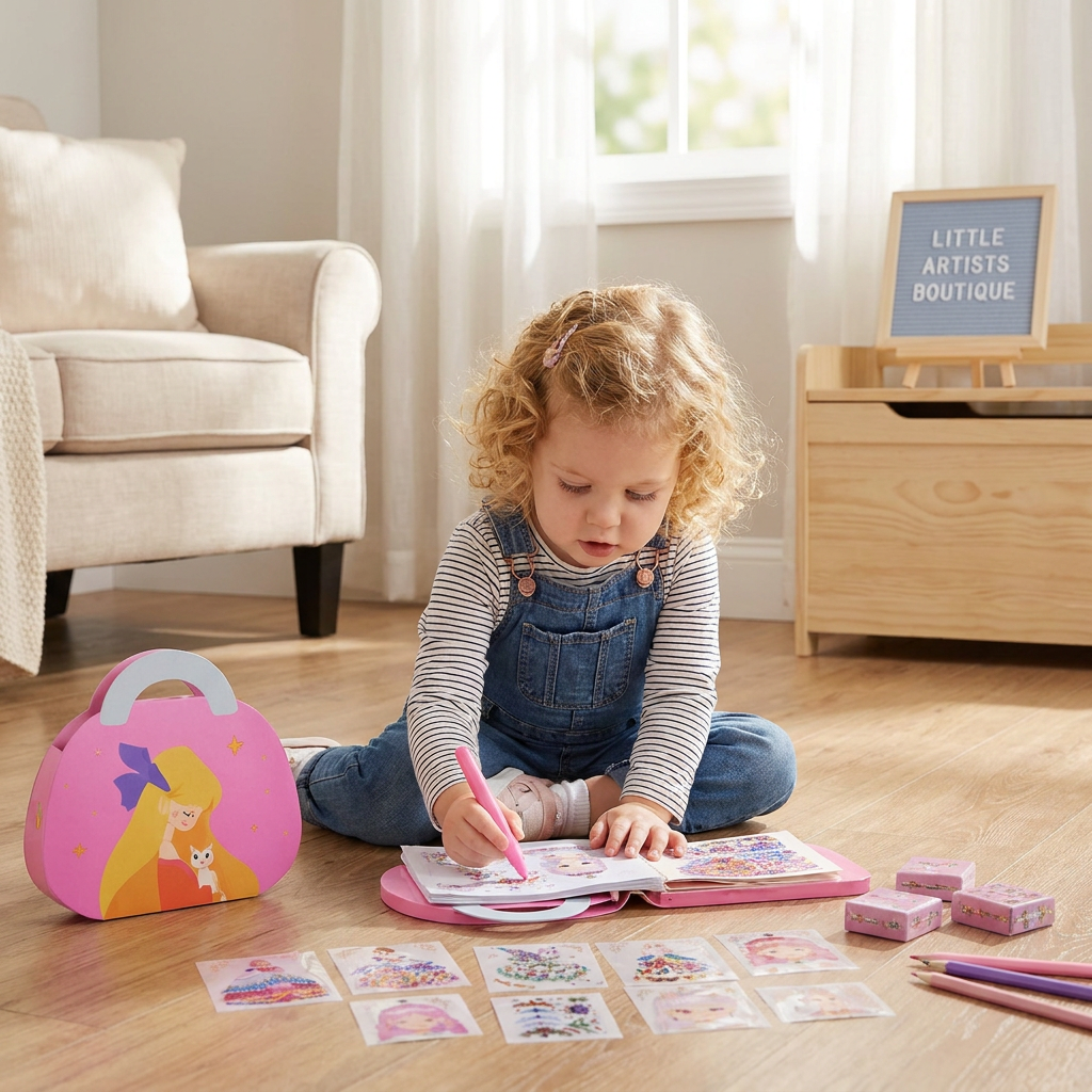 Princess Diamond Sticker & Makeup Art Kit – Glam Craft Set for Girls