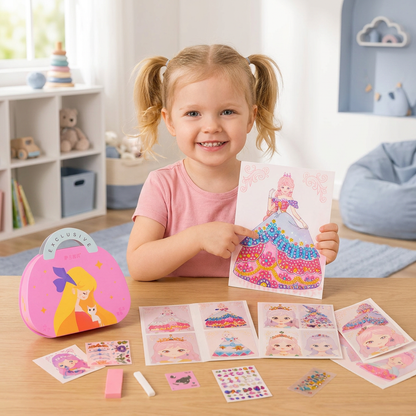 Princess Diamond Sticker & Makeup Art Kit – Glam Craft Set for Girls