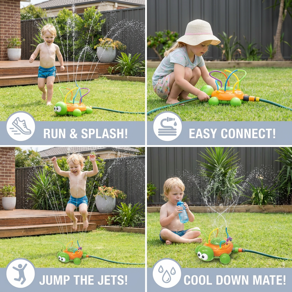 Turtle Water Sprinkler – Rotating Garden Fun for Kids on Hot Summer Days