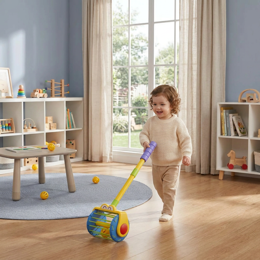 Baby Push Along Vacuum Roller Toy with Balls for Toddlers