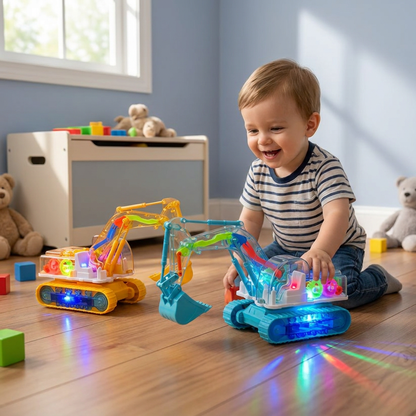 Dancing and Glowing Musical Excavator