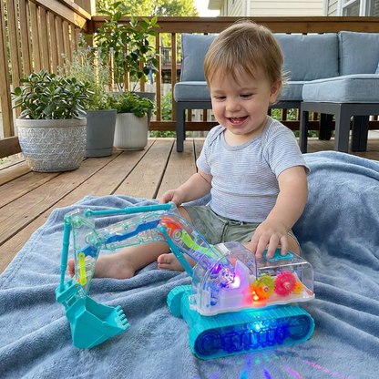 Dancing and Glowing Musical Excavator