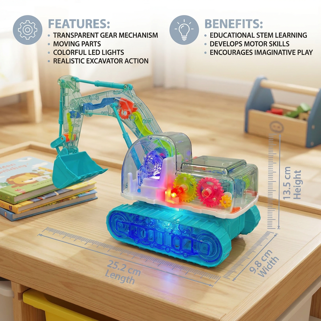 Dancing and Glowing Musical Excavator