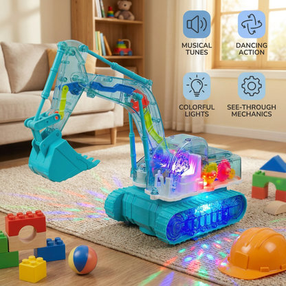 Dancing and Glowing Musical Excavator