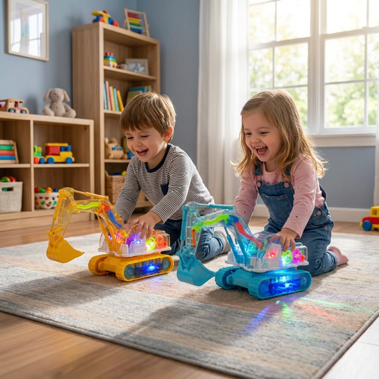 Dancing and Glowing Musical Excavator
