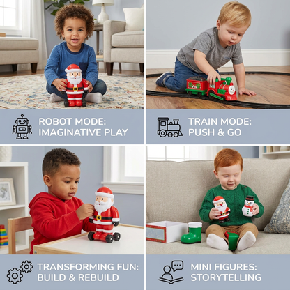 2-in-1 Transforming Christmas Train and Santa Robot