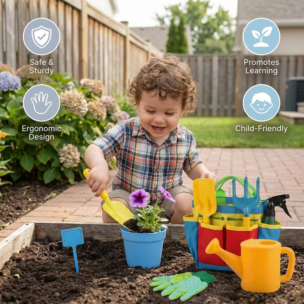 Safe Gardening Tool Set for Kids