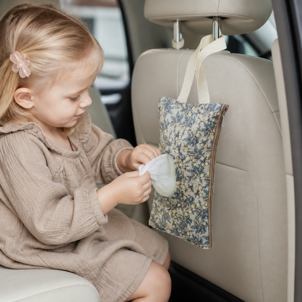 Hanging Tissue Holder for Strollers, Cribs & Cars