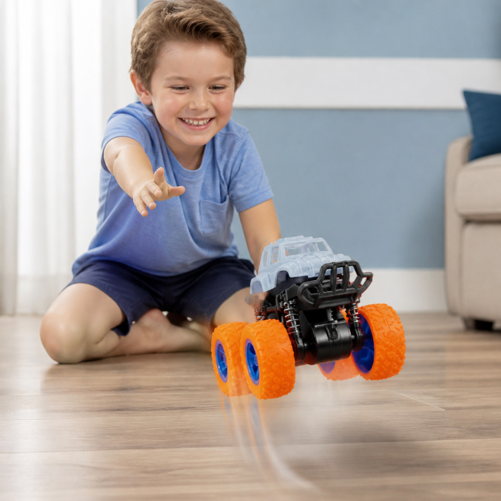 Friction-Powered Monster Truck Stunt Car for Kids