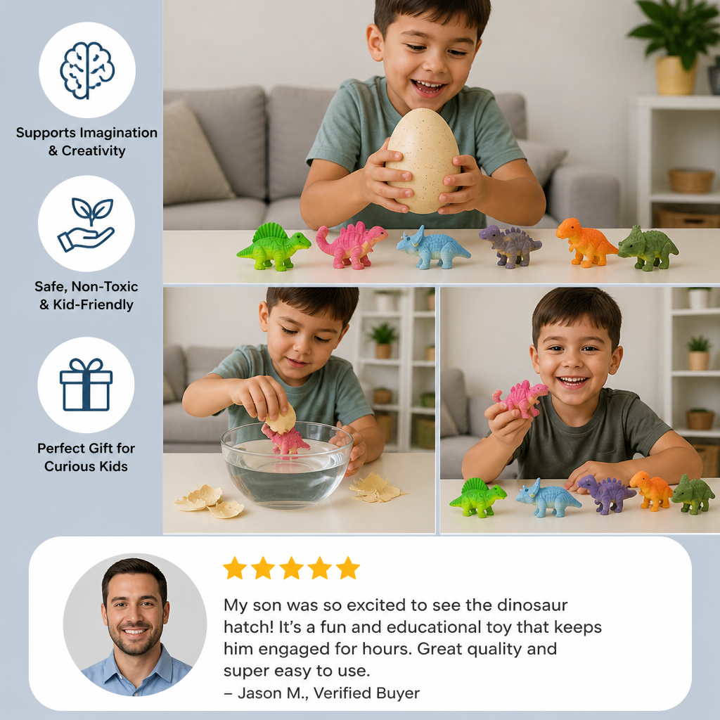 Educational Grow-in-Water Dinosaur Hatching Egg Toy for Kids
