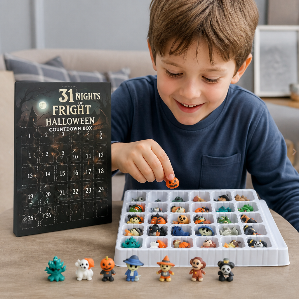 Halloween Countdown Calendar with Surprise Horror Mini Figures & Charms