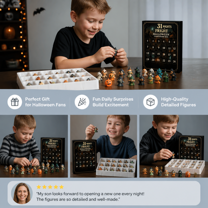 Halloween Countdown Calendar with Surprise Horror Mini Figures & Charms