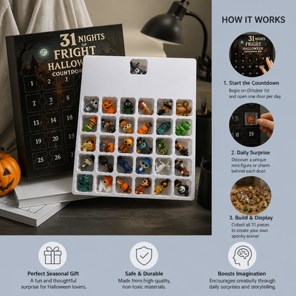 Halloween Countdown Calendar with Surprise Horror Mini Figures & Charms