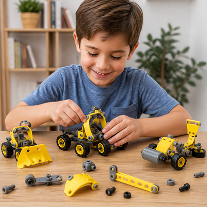10-in-1 Creative Electric Construction Truck Building Set for Kids