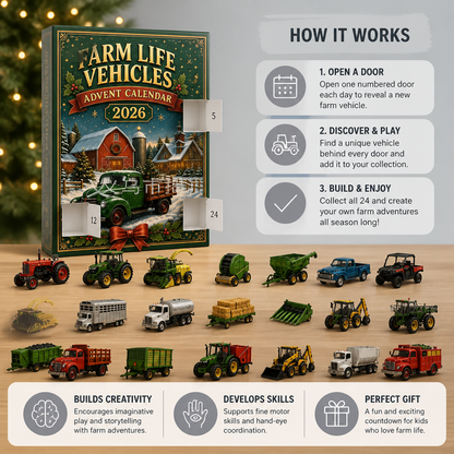 24-Day Farm Vehicles Christmas Advent Calendar
