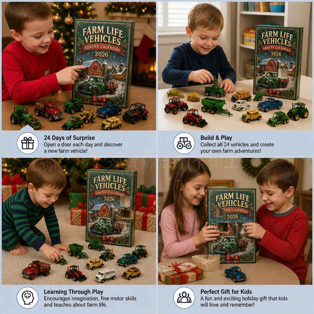 24-Day Farm Vehicles Christmas Advent Calendar