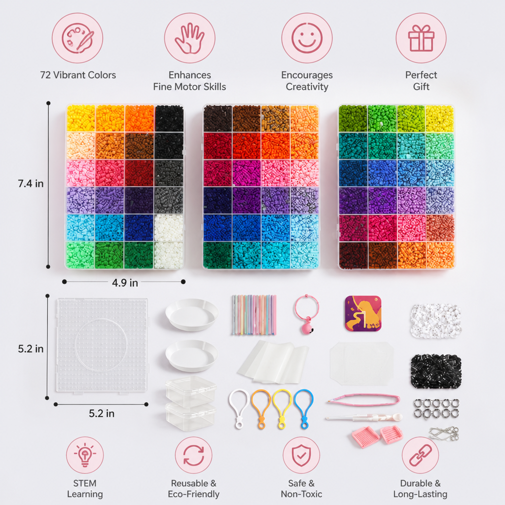 Premium Fuse Beads Set with Crafting Tools – DIY Arts & Crafts Kit
