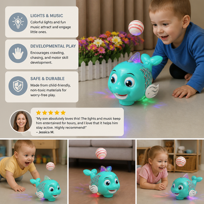 Interactive Floating Ball Fish Toy with Lights & Music