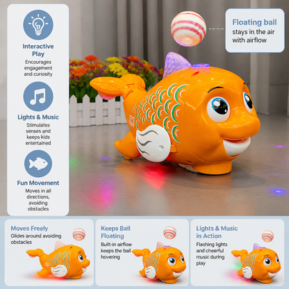 Interactive Floating Ball Fish Toy with Lights & Music