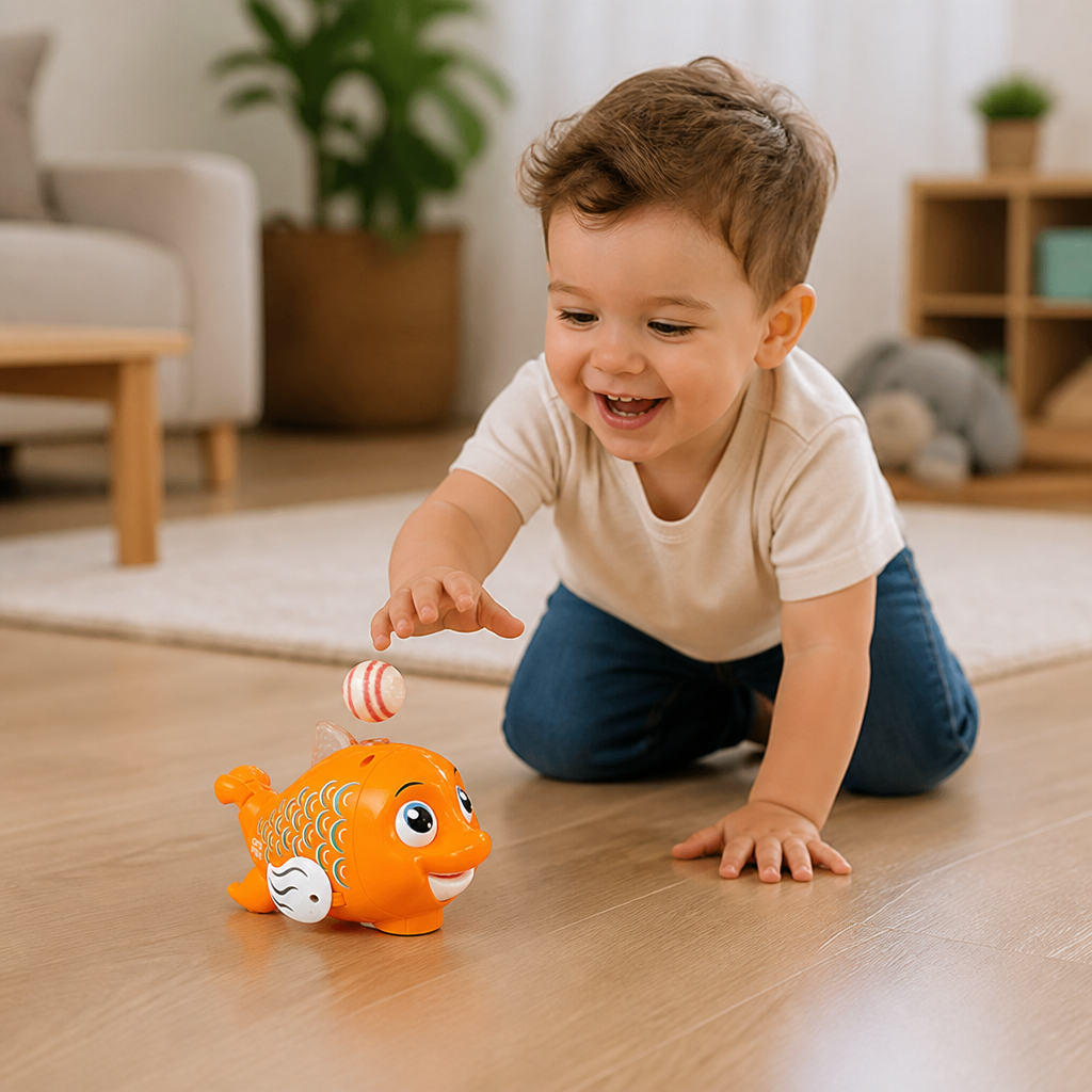 Interactive Floating Ball Fish Toy with Lights & Music