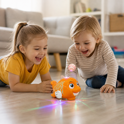 Interactive Floating Ball Fish Toy with Lights & Music