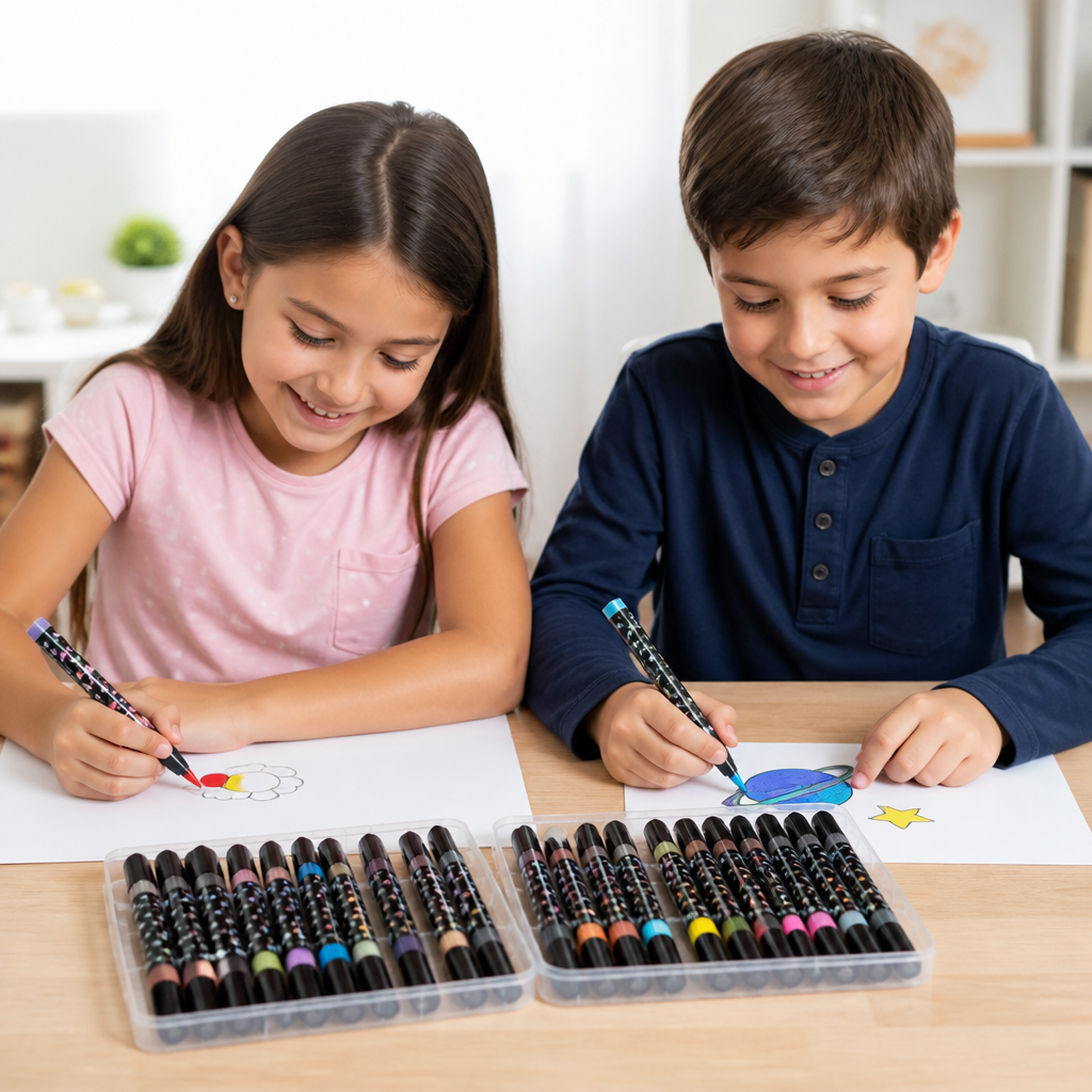 Glitter Dual-Tip Acrylic Paint Marker Set