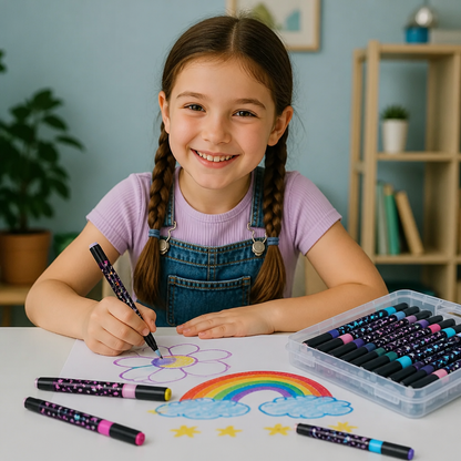 Glitter Dual-Tip Acrylic Paint Marker Set