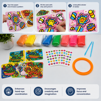 DIY Clay Sticker Art & Craft Kit for Kids