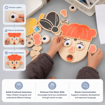 Wooden Facial Expressions & Emotions Learning Toy for Kids