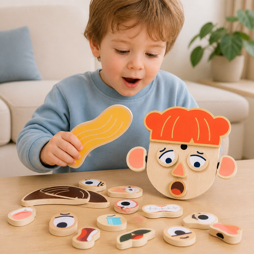 Wooden Facial Expressions & Emotions Learning Toy for Kids