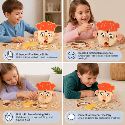 Wooden Facial Expressions & Emotions Learning Toy for Kids