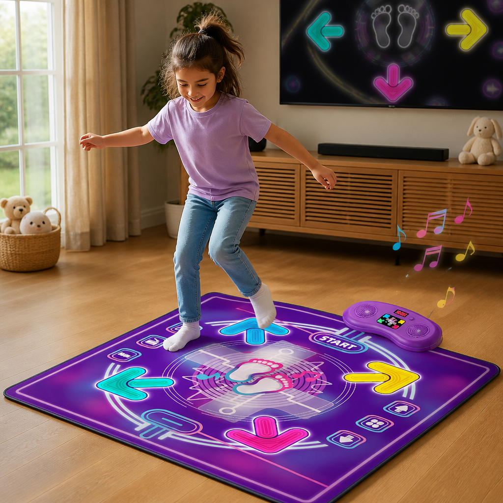 Interactive Musical Dance Mat with LED Lights for Kids