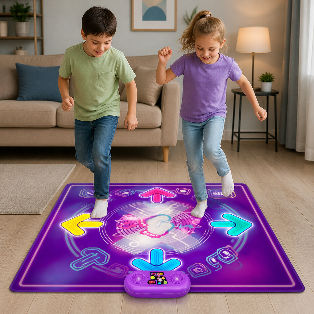 Interactive Musical Dance Mat with LED Lights for Kids