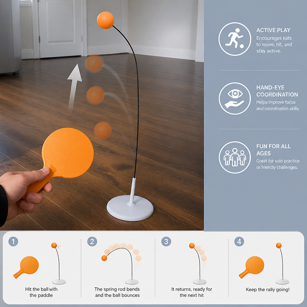 Interactive Light-Up Table Tennis Game for Kids