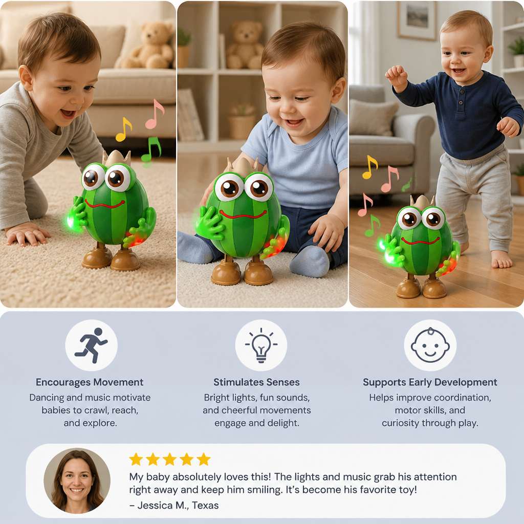 Dancing Watermelon Head-Up Tummy Time Toy with Lights & Music