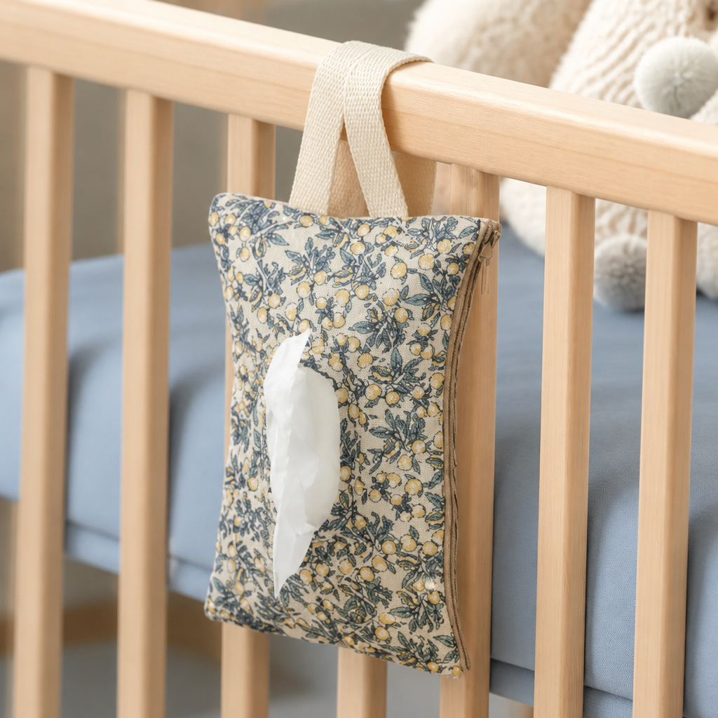 Hanging Tissue Holder for Strollers, Cribs & Cars