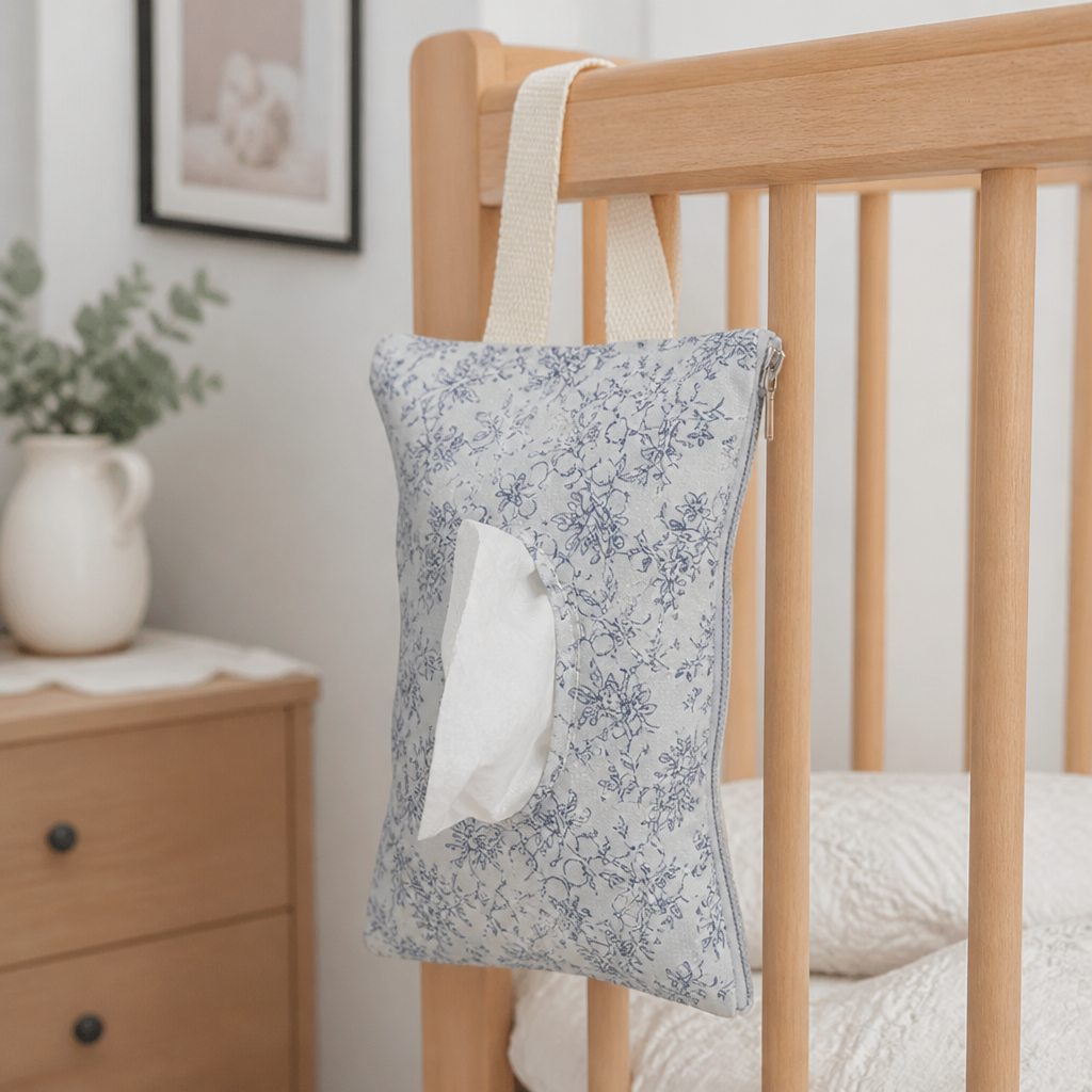 Hanging Tissue Holder for Strollers, Cribs & Cars