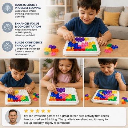 Rainbow Bead Puzzle Board – Logic & Problem-Solving Game