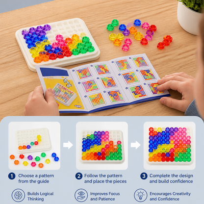 Rainbow Bead Puzzle Board – Logic & Problem-Solving Game