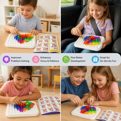 Rainbow Bead Puzzle Board – Logic & Problem-Solving Game